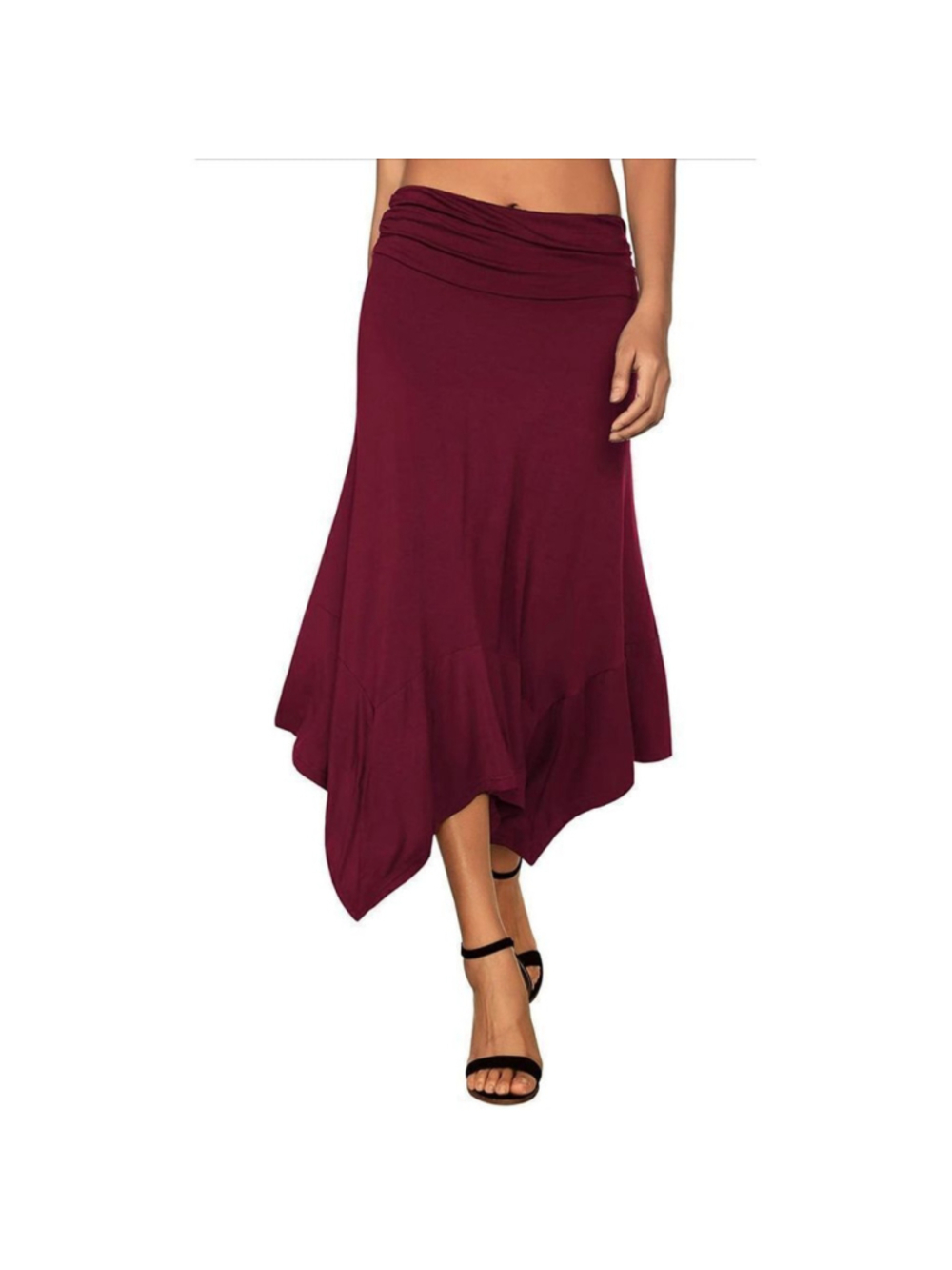 NEW Summer Casual Skirt Soft Flowy Handkerchief Midi S